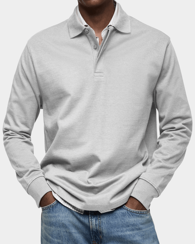 Polo Primavera | Maglia a Manica Lunga in Cotone Strutturato