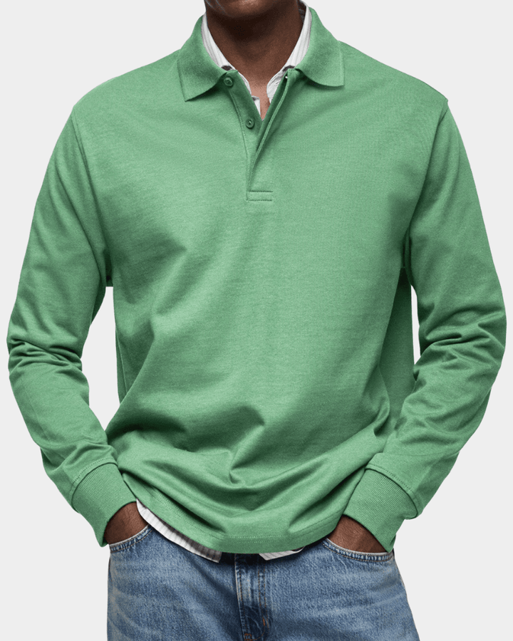 Polo Primavera | Maglia a Manica Lunga in Cotone Strutturato