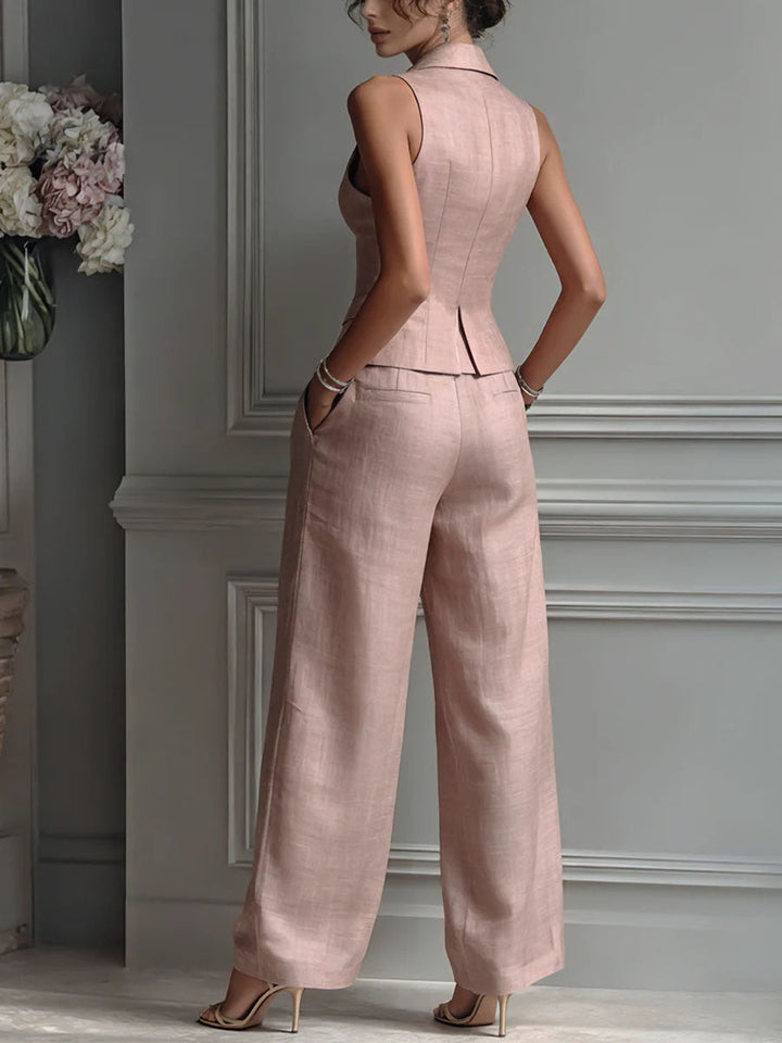 Selmira | Completo Elegante con Scollo a V e Bottoni